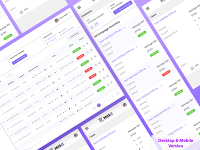 Dashboard Desktop and Mobile Page