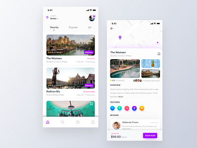 Hotel Booking App analytical dashboard app app concept app designer best design booking app budget planner app clean colorful cryptocurrency app financial app fintech illustration iphonex mobile app design mobile application ui ux