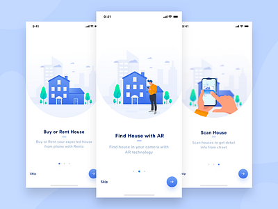 Real Estate AR App - Onboarding agent analytics app business clean ios onboarding product real estate startup tutorial ui ux