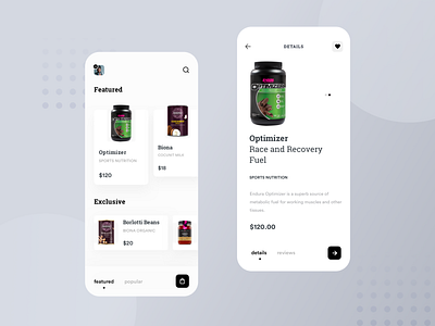 Home and Product Detail add to cart animation app concept ecommerce interaction ios minimal product shop store ui ux