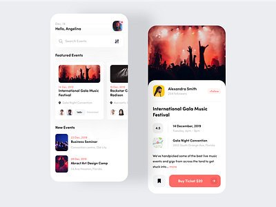 Event App Design booking calender cards date event event app favourite graphics illustration map ticket ticket booking tickets trend 2020 trending ui ux