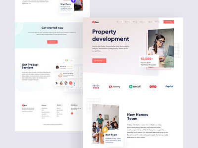 Property Development Landing clean design development landing landing page design landtech modern property team trend trend 2020 ui uidesigner ux vector web website