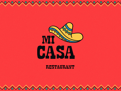 Mi Casa - Mexican Restaurant brand identity branding brandingforrestaurant illustration logo logo design mexican restaurant restaurant sombrero