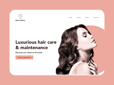 Landing page design for a hair salon