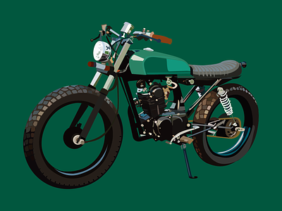Green Motorcycle drawing graphic green illustration motorbike motorcycle