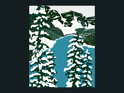 Snow Lake canada design drawing graphic graphicdesign illustration lake mountain nature snowlake