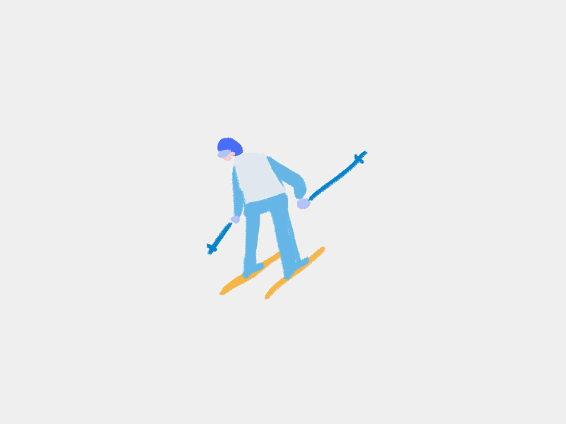 Ski doodle graphic illustration motion