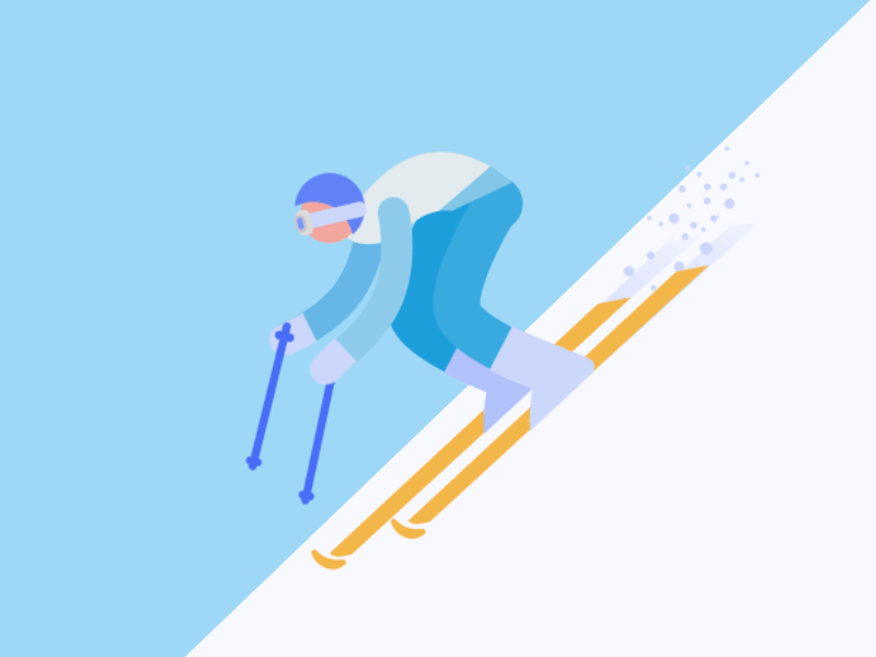 Ski doodle graphic illustration motion
