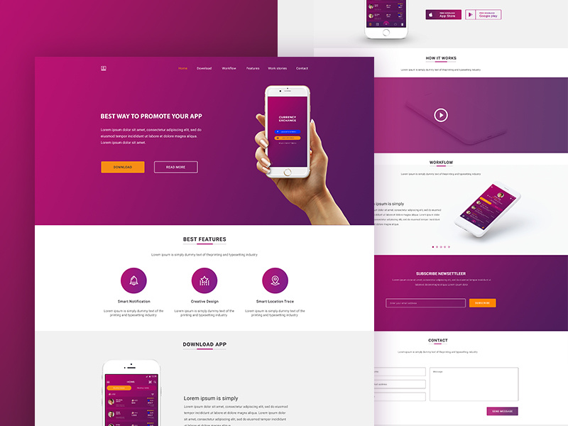 App Landing Page by DGP on Dribbble