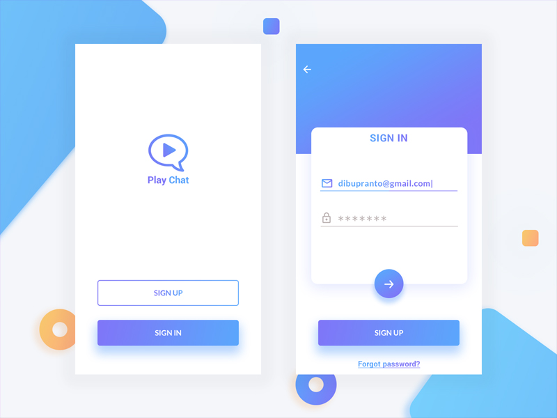 Chat app Sign In by DGP on Dribbble