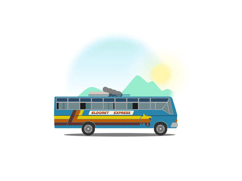 Eldoret Express africa animation bus eldoret gif illustration kenya loop scenic