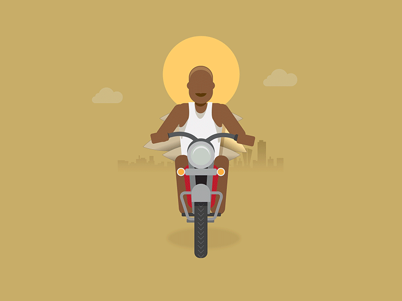 Nduthi(Motorcycle) Man africa animation black city gif illustration kenya loop motorcycle rider scenic