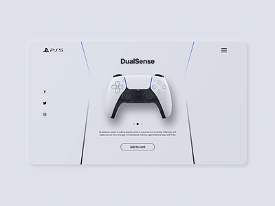 PS5 Controller - DualSense adobe xd clean color concept design dualsense neumorphic ps5 ui webdesign white