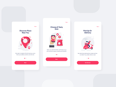 Onboarding Food App app color design food app food app ui foodie illustration iphone x onboarding onboarding illustration onboarding screen online food online store ui