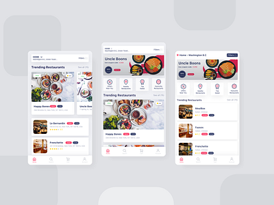 Food App Home Page Screens