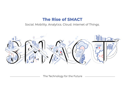 SMACT abstract art analytics cloud creative digital drawing illustration innovation iot mobility smact technology social technology