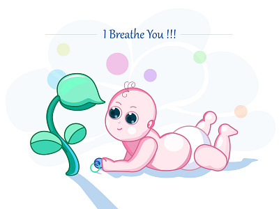 I Breathe You air baby environment illustration plants trees