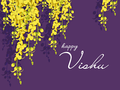 Vishu festival flowers illustration