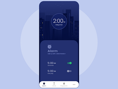 Clock app concept app ui clock concept art creative design ideas illustration night night theme theme time ui ux