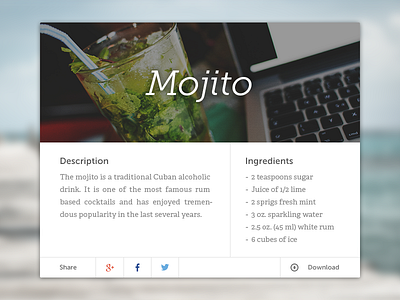 Mix your Mojito cocktail design image lightbox mojito ui