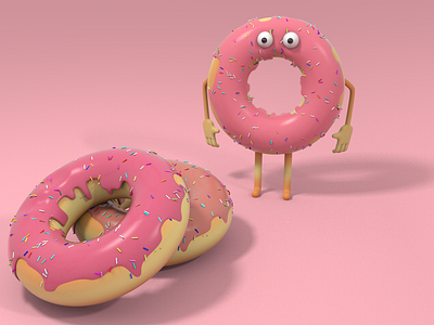Donut - Character Design - Cinema 4D 3ddesign art c4d cartoon cartoon art charachter design character cinema 4d donut donuts illustration
