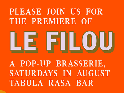 Le Filou – Marketing Flyer branding flyer graphic design le filou marketing pop up restaurant