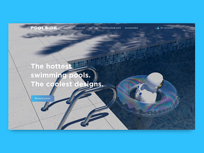 POOLSIDE - Homepage 3d animation aftereffects animation cinema4d figma ui design web design webdesign