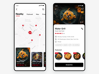 Gourmet Recommendation card food map recommendation reserve restaurant ui