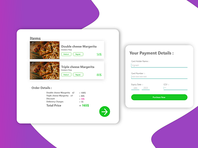 Pizza Payment checkout credit card payment daily ui challenge 2