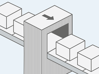 Boxes Boxes Boxes assembly boxes conveyor belt illustration process