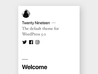 Twenty Nineteen theme theme design wordpress wordpress default theme