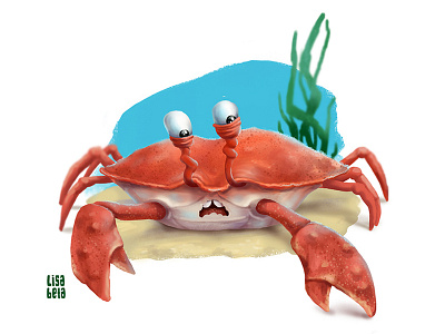 Crab advertising character design illustration