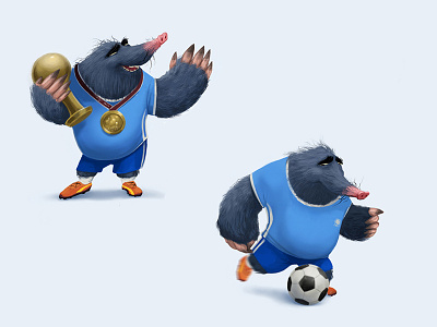 Footballing Mole advertising character design children children illustration childrens book illustration
