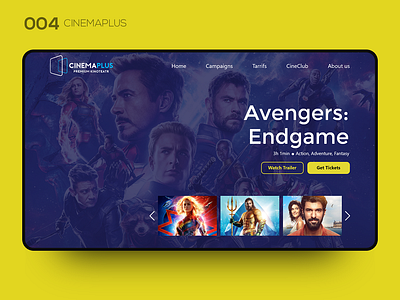 Daily UI 004 — CINEMAPLUS avengers avengersendgame cinema endgame interaction interface movie online ticket ui ui ux ui design ui interface uidesign uiux web design webdesign website