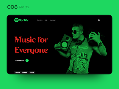 Daily UI 008 — Spotify music spotify ui ui design ui interaction ui interface uidesign uiux ux ux ui uxui webdesign website
