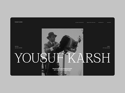 photographer website typography ui web website
