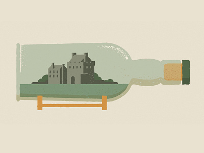 Whisky castle editorial illustration scotland texture vector whisky