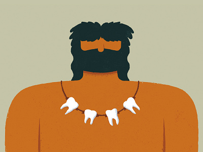 Why Do We Sometimes Remove The Wisdom Teeth? caveman characterdesign editorial illustration texture vector