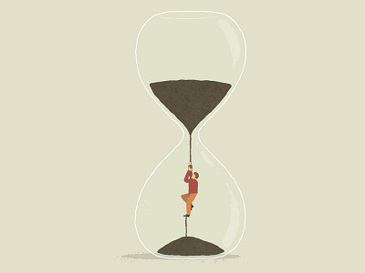 Why do we think "it was better before"? character editorial hourglass illustration sandglass texture vector