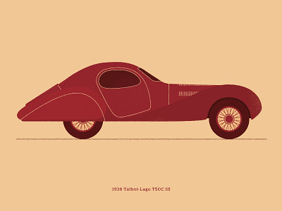 Talbot Lago T50C SS 1938 car design illustration vector vintage vintage car