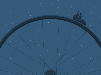 Greeting card for Velo agency bicycle characterdesign conceptual illustration illustration night rollercoaster texture