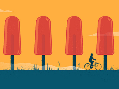 Ice cream bike color conceptual illustration icecream illustration summer summertime texture vector