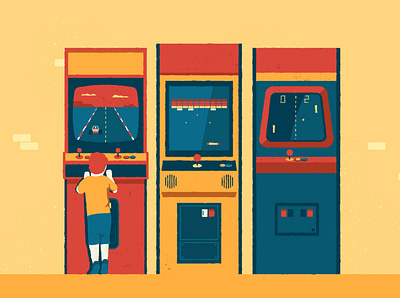 Arcade arcade game arcade machine character characterdesign children color illustration retrogaming summer summertime texture vector