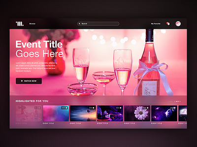 Find your favorite event online concept events modern webdesign webpage