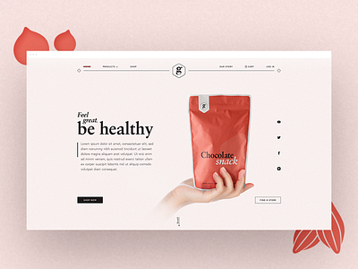 Web design concept for a healthy snack product concept design modern typography web design webdesign