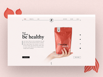 Web design concept for a healthy snack product