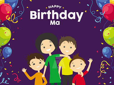 Happy Birthday mom art design digital illustration vector