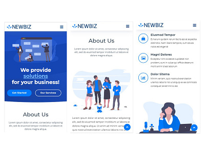 website design for newbiz digital company branding design digital icon illustration ui