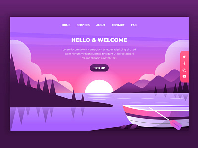 Landing page branding design digital illustration illustrator web