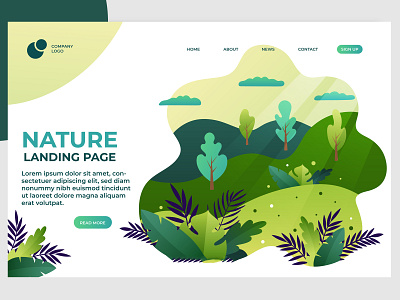 Nature Landing Page app art branding design digital icon illustration illustrator logo web